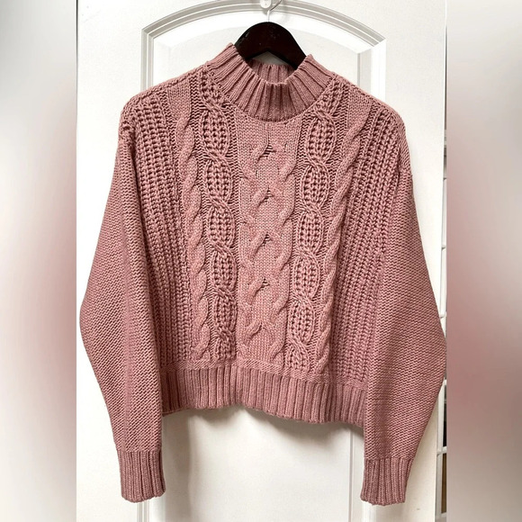 Lucky Brand Mock Neck, Cable Knit Sweater - Picture 1 of 4